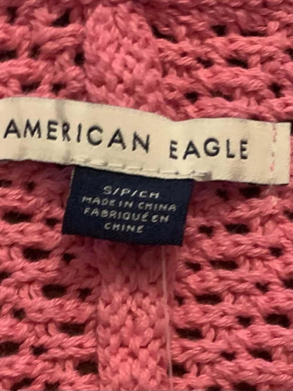 American Eagle Outfitters Pink Crochet Square Neck Sweater NWT - S - Picture 4 of 8